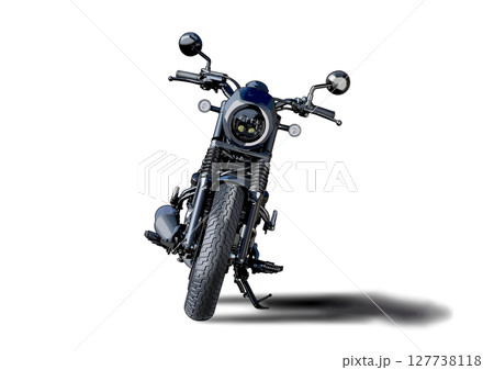 白い背景のバイク 127738118