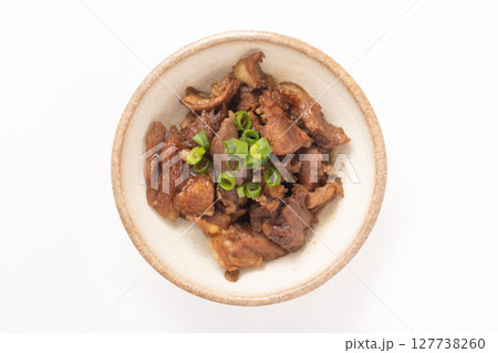 豚 コメカミ ピリ辛焼き 豚 コメカミ ピリ辛焼き 127738260