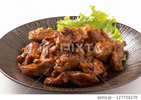 豚 コメカミ ピリ辛焼き 豚 コメカミ ピリ辛焼き 127738270