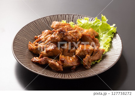 豚 コメカミ ピリ辛焼き 豚 コメカミ ピリ辛焼き 127738272