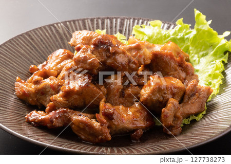 豚　コメカミ　ピリ辛焼き 127738273