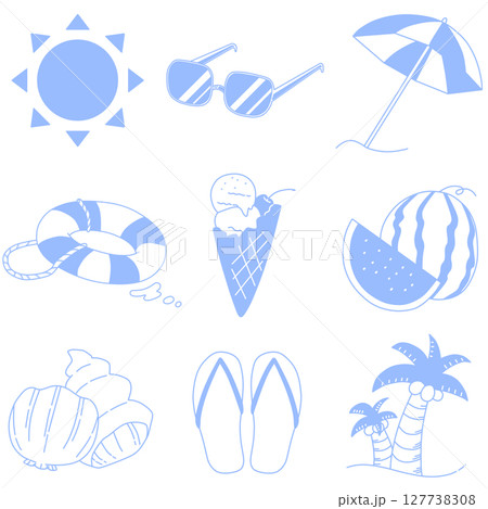シンプル夏セット（ブルー） 127738308