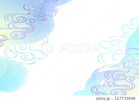 観世水、和柄の渦巻き模様の水流イメージのイラスト背景 観世水、和柄の渦巻き模様の水流イメージのイラスト背景 127739096