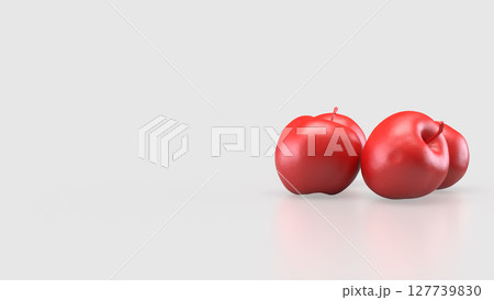 The Red Apple on white Background for Health concept 3d Rendering. 127739830