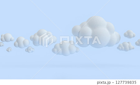 The Cloud on Blue Background for eco or technology concept 3d Rendering. The Cloud on Blue Background for eco or technology concept 3d Rendering. 127739835