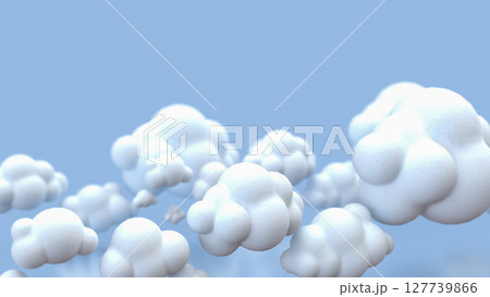 The Cloud on Blue Background for eco or technology concept 3d Rendering. 127739866