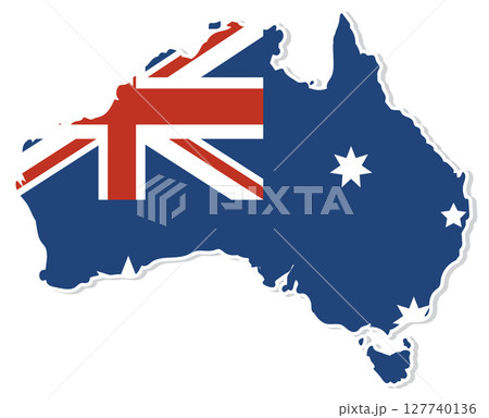 Australia Map with National Flag Design Australia Map with National Flag Design 127740136