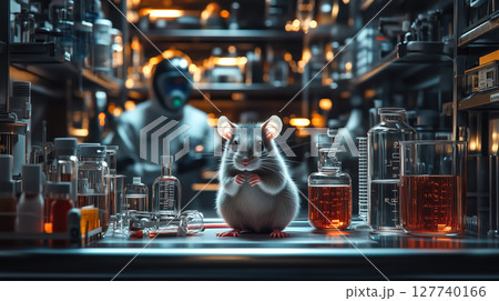 Rats in a lab are part of an experiment. The concept emphasizes scientific research and the ethical considerations of animal testing. Generative AI. Rats in a lab are part of an experiment. The concept emphasizes scientific research and the ethical considerations of animal testing. Generative AI. 127740166