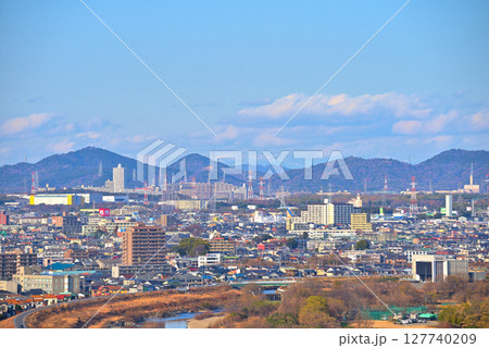 《愛知県》名古屋市守山区竜泉寺から望む風景　庄内川、春日井市方面 127740209