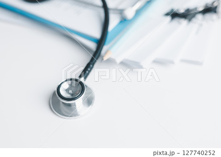 Concept business education essential idea globalization, student learn and study in university and colleges to master knowledge needed travel global economy. book stethoscope for medical health care 127740252