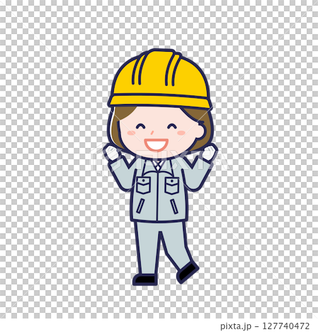Construction worker / diagonal / female 07 Construction worker / diagonal / female 07 127740472