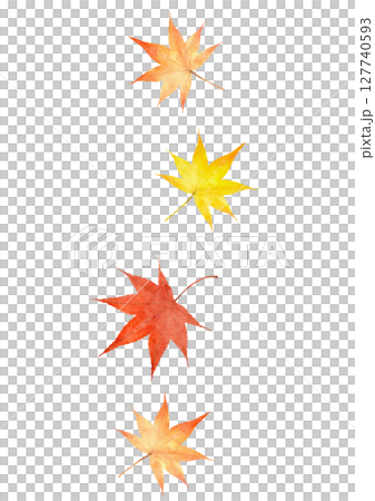 秋葉，楓葉，水彩，秋天，插圖 127740593