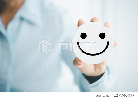 Concept good business includes handling both compliments complaints from customers ensuring employee satisfaction addressing any positive feedback to prevent mental strain customer dislike with smile Concept good business includes handling both compliments complaints from customers ensuring employee satisfaction addressing any positive feedback to prevent mental strain customer dislike with smile 127740777