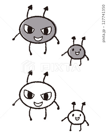 ペンで描いた風バイキン 127741350