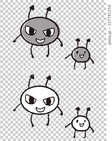 ペンで描いた風バイキン 127741350