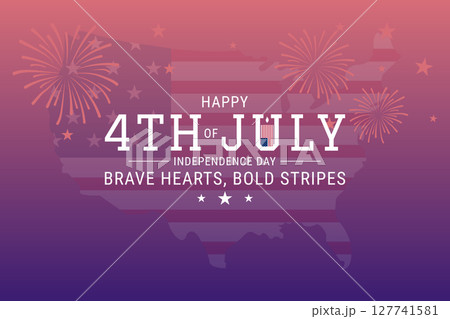 USA Map Fireworks 4th of July Poster USA Map Fireworks 4th of July Poster 127741581
