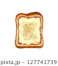 美味しそうな山型パンのとろけるチーズトースト　リアルな水彩風 127741739
