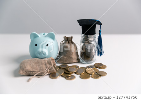 Business concept growth involves strategic financial management money loan investment bank real estate economic development encourage save buy home car education income stack investment economy return 127741750