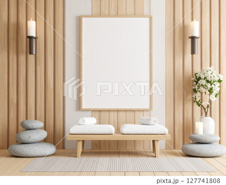 Modern minimalist bathroom interior with a luxurious bathtub, sleek glass shower, and elegant design Modern minimalist bathroom interior with a luxurious bathtub, sleek glass shower, and elegant design 127741808