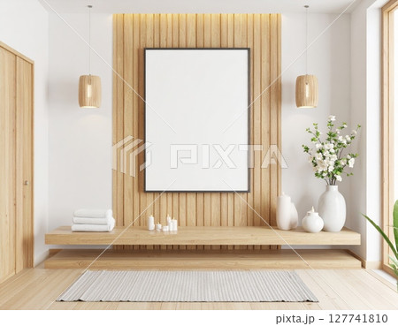 Modern minimalist bathroom interior with a luxurious bathtub, sleek glass shower, and elegant design Modern minimalist bathroom interior with a luxurious bathtub, sleek glass shower, and elegant design 127741810