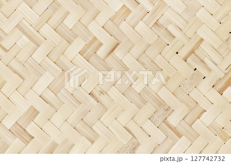 Old bamboo weaving pattern, woven rattan mat texture for background and design art work. Old bamboo weaving pattern, woven rattan mat texture for background and design art work. 127742732