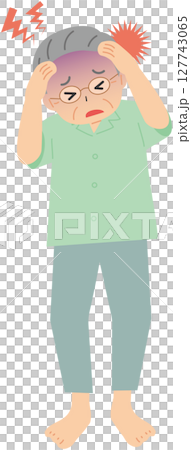 戴眼鏡的中年男子頭痛 戴眼鏡的中年男子頭痛 127743065