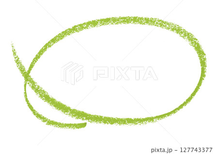 Green pencil highlight circle mark isolated on transparent background 127743377