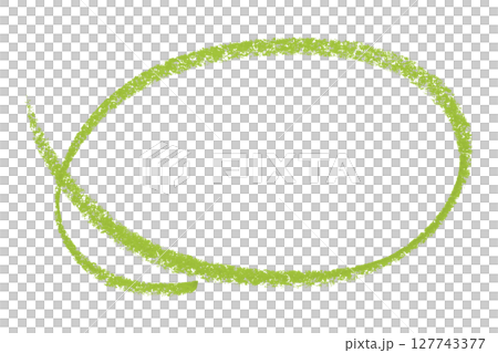 Green pencil highlight circle mark isolated on transparent background 127743377
