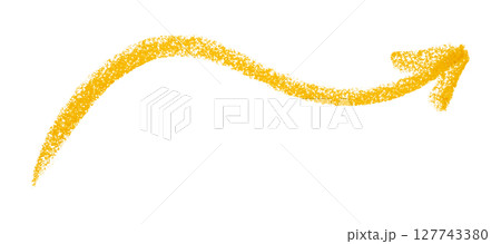 Yellow arrow symbol colored pencil isolated on transparent background 127743380