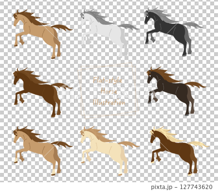 Horse vector material that can be used for New Year's cards Horse vector material that can be used for New Year's cards 127743620