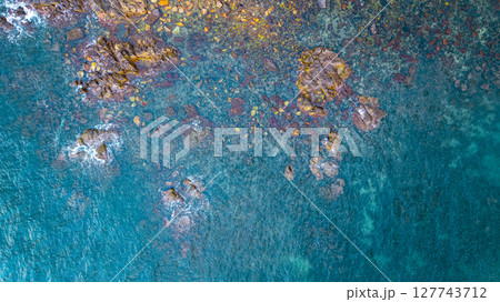 Rock Beach Coastal Landscape Waves Shoreline View Hong Kong 127743712