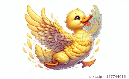 Cute Yellow Duckling Illustration Cute Yellow Duckling Illustration 127744016