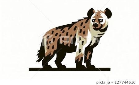 Spotted Hyena Illustration Brown Tan Black White Spotted Hyena Illustration Brown Tan Black White 127744610
