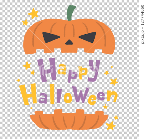 Halloween pumpkin illustration logo design 127744660