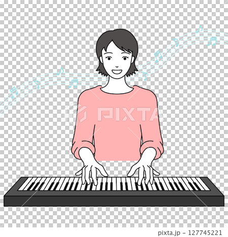 彈鍵盤的女人 127745221