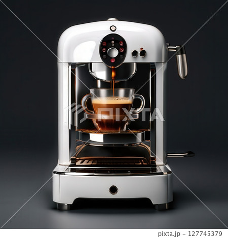 an AI Image Generator, Modern Espresso Machine Brewing 127745379