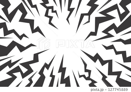 Comic background with thunders. Vector cartoon lightnings and bolts radial pattern. Burst with flashes energy frame. Abstract light explosion effect. Manga speed lines bg Comic background with thunders. Vector cartoon lightnings and bolts radial pattern. Burst with flashes energy frame. Abstract light explosion effect. Manga speed lines bg 127745889
