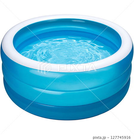 Blue glass bowl with fresh white cream isolated Blue glass bowl with fresh white cream isolated 127745916