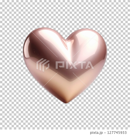 A shiny red heart-shaped chocolate, a sweet symbol of love and romance for Valentine's Day 127745933