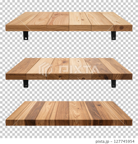 Isolated wooden table and chairs, a classic furniture set perfect for any home interior 127745954