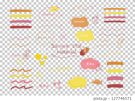 採用溫暖的夏季色彩的簡單裝飾標題框材料 127746571