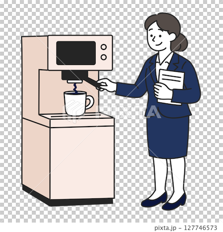 Female employee on break and coffee 127746573