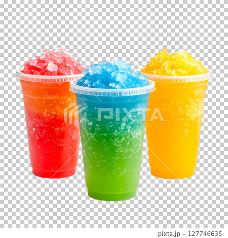 Colorful jelly and strawberry fruit drinks in glasses Colorful jelly and strawberry fruit drinks in glasses 127746635