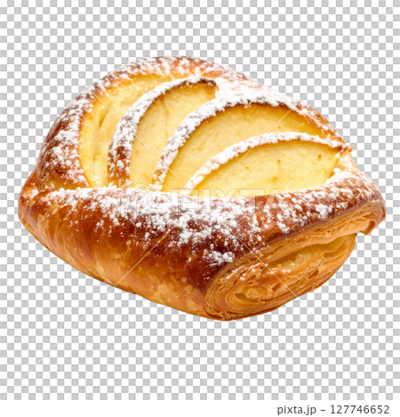 Sweet isolated donut on white background, a tasty dessert pastry 127746652