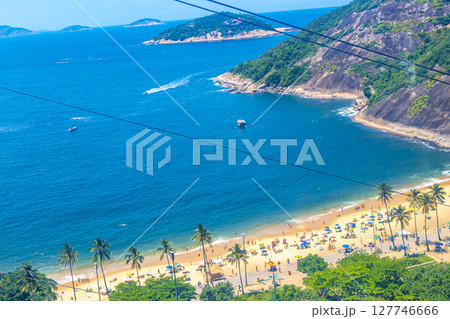 Tropical Urca Red Beach with Many People Rio de Janeiro Brazil. Tropical Urca Red Beach with Many People Rio de Janeiro Brazil. 127746666