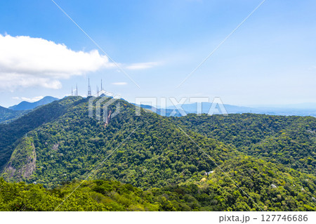 Rio de Janeiro Brazil Panorama View City Skyline Cityscape Mountains. 127746686