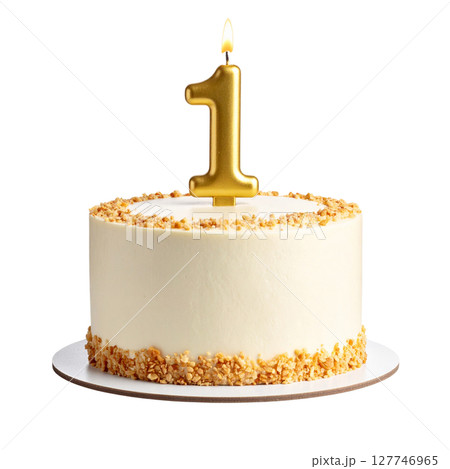 Birthday cake with number separated from background 127746965