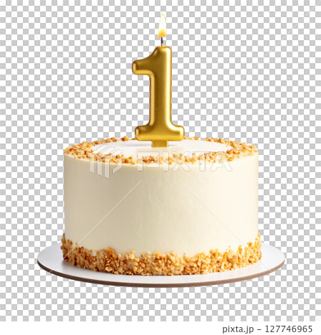 Birthday cake with number separated from background 127746965