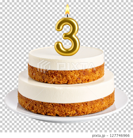 Birthday cake with number separated from background Birthday cake with number separated from background 127746966