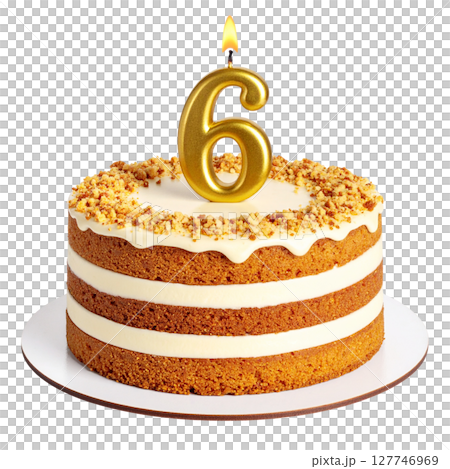 Birthday cake with number separated from background Birthday cake with number separated from background 127746969